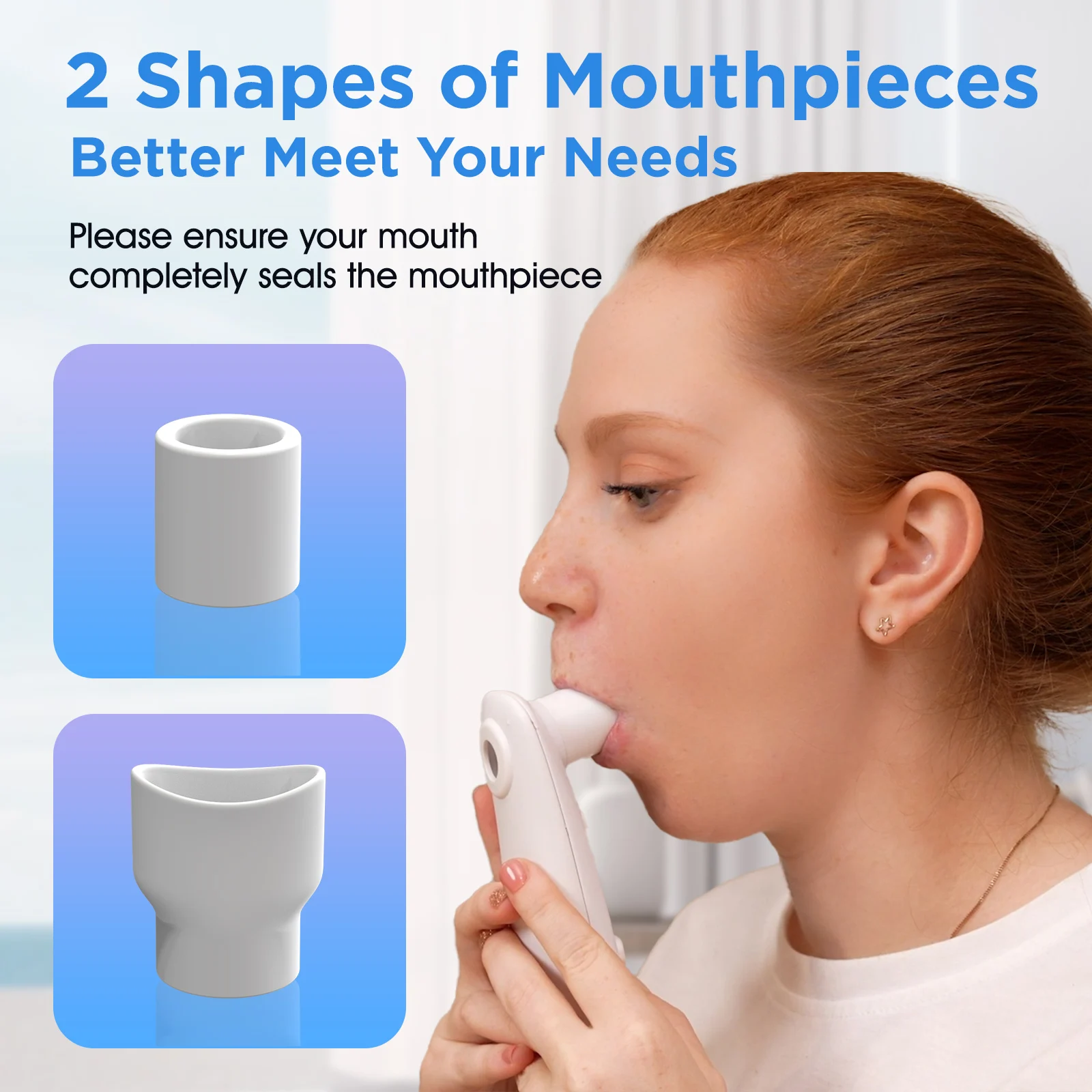 Peak Flow Meter Digital Home Spirometer with Bluetooth for Asthma COPD Test PEF and FEV1 Smart Personal Portable