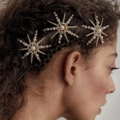 Pearl and Rhinestones Star Hairpin Pearl and Rhinestones Star Hairpin