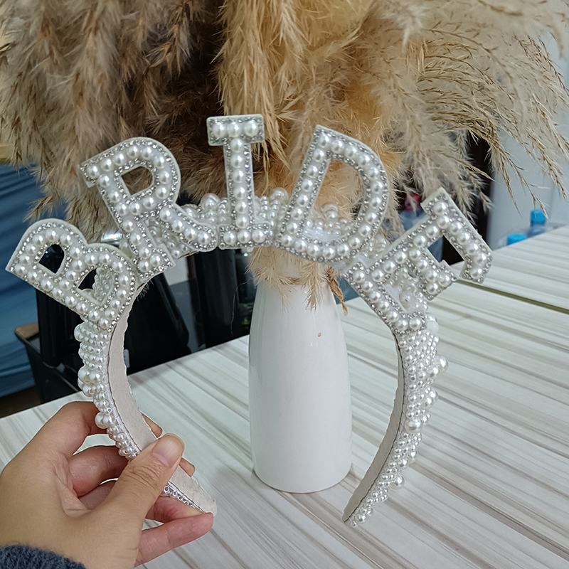 Pearl Bachelorette Bride To Be Headband Pearl Bachelorette Bride To Be Headband