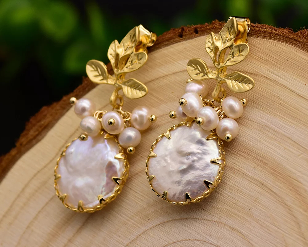 Pearl Drop Earrings Baroque Jewelry Pearl Drop Earrings Baroque Jewelry