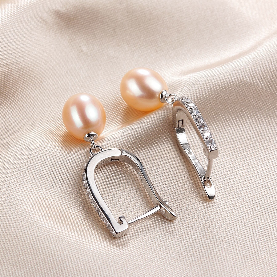 Pearl Earrings From Natural Freshwater Pearl Earrings From Natural Freshwater