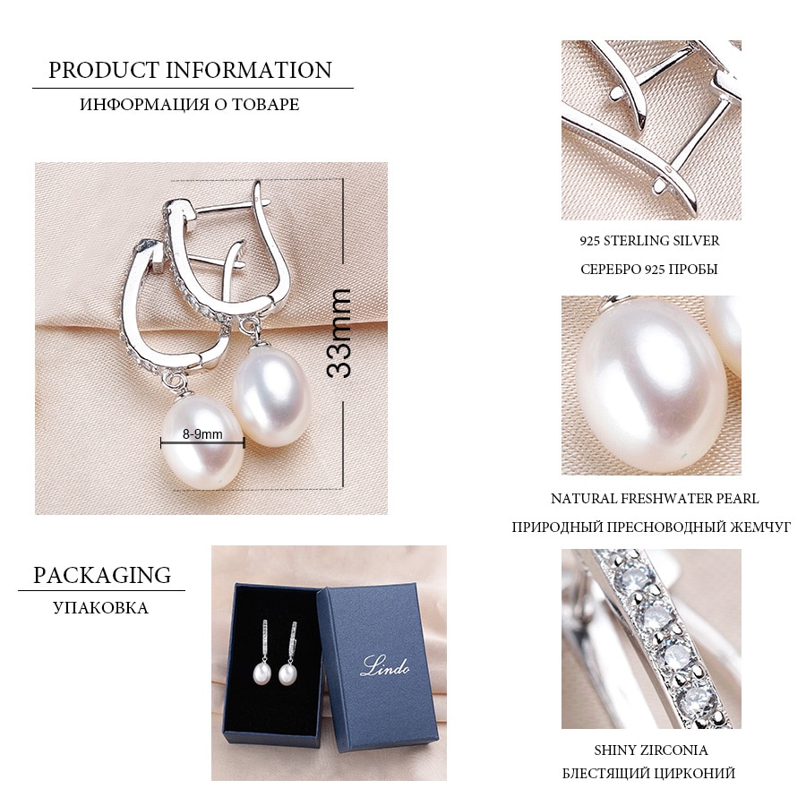 Pearl Earrings From Natural Freshwater Pearl Earrings From Natural Freshwater
