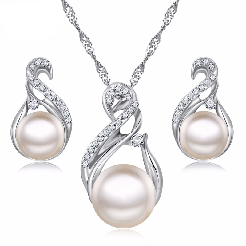 Pearl Necklace and Earring Set Pearl Necklace and Earring Set