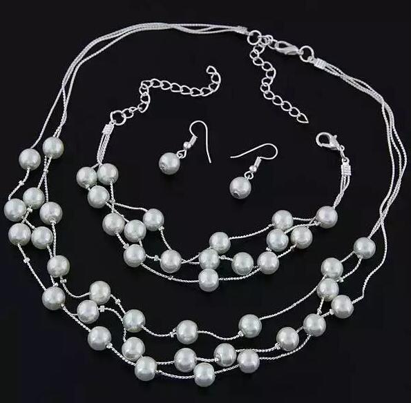 Pearl Necklace Set Bracelet Earrings Pearl Necklace Set Bracelet Earrings