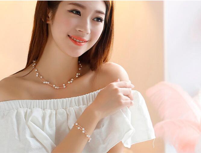 Pearl Necklace Set Bracelet Earrings Pearl Necklace Set Bracelet Earrings