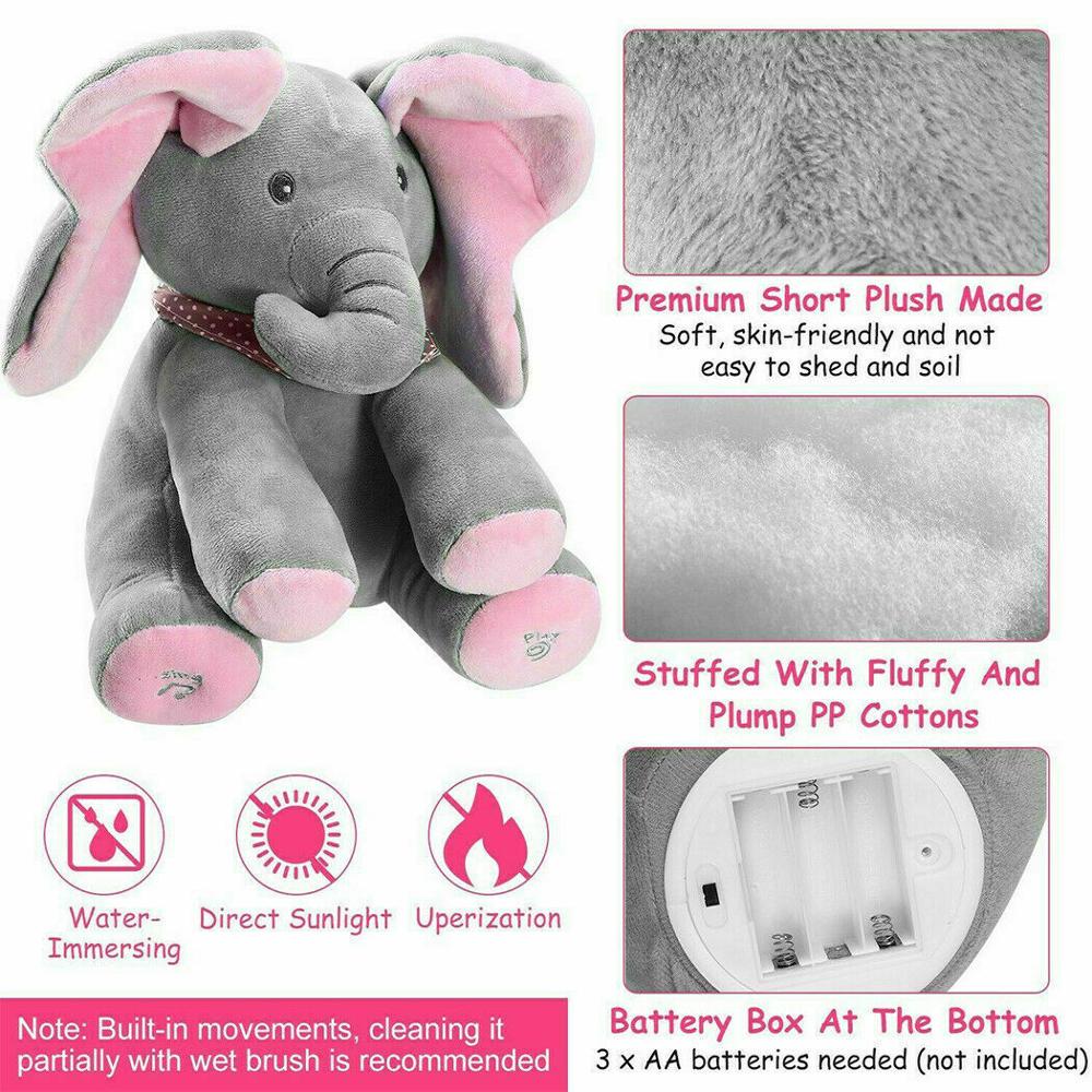Peekaboo Elephant Toy Musical Plushie Peekaboo Elephant Toy Musical Plushie