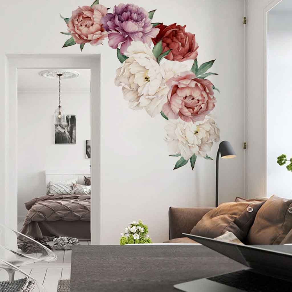 Peony Wall Sticker Decorative Material Peony Wall Sticker Decorative Material
