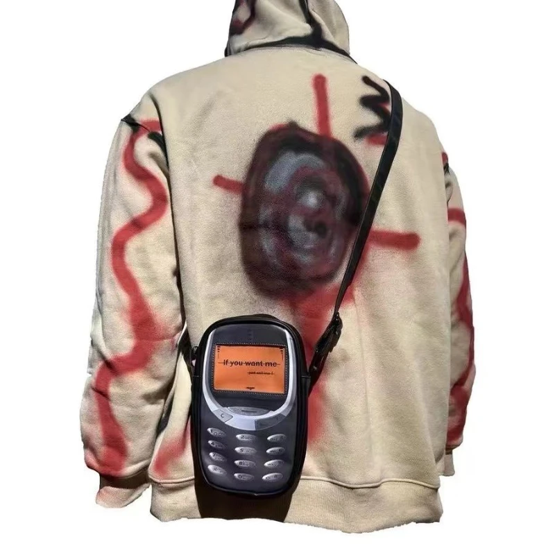 Personality Vintage Telephone Bags Y2k Aesthetic Streetwear Women Students Schoolbags High-capacity Funny Ins Backpacks Personality Vintage Telephone Bags Y2k Aesthetic Streetwear Women Students Schoolbags High-capacity Funny Ins Backpacks
