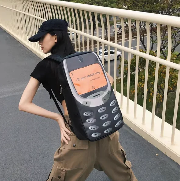 Personality Vintage Telephone Bags Y2k Aesthetic Streetwear Women Students Schoolbags High-capacity Funny Ins Backpacks Personality Vintage Telephone Bags Y2k Aesthetic Streetwear Women Students Schoolbags High-capacity Funny Ins Backpacks