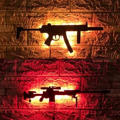 Personalized 3D Creative LED Gun-Shaped Luminous Wall Light Interior Background Aura Light USB Colored Night Light Personalized 3D Creative LED Gun-Shaped Luminous Wall Light Interior Background Aura Light USB Colored Night Light