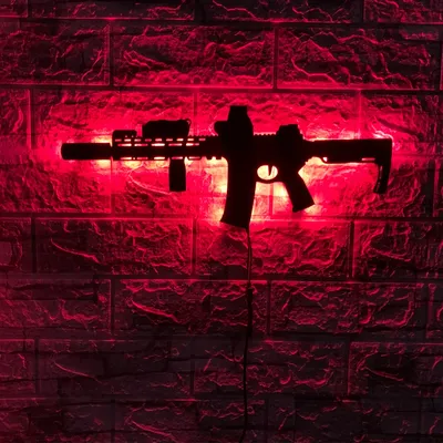 Personalized 3D Creative LED Gun-Shaped Luminous Wall Light Interior Background Aura Light USB Colored Night Light Personalized 3D Creative LED Gun-Shaped Luminous Wall Light Interior Background Aura Light USB Colored Night Light