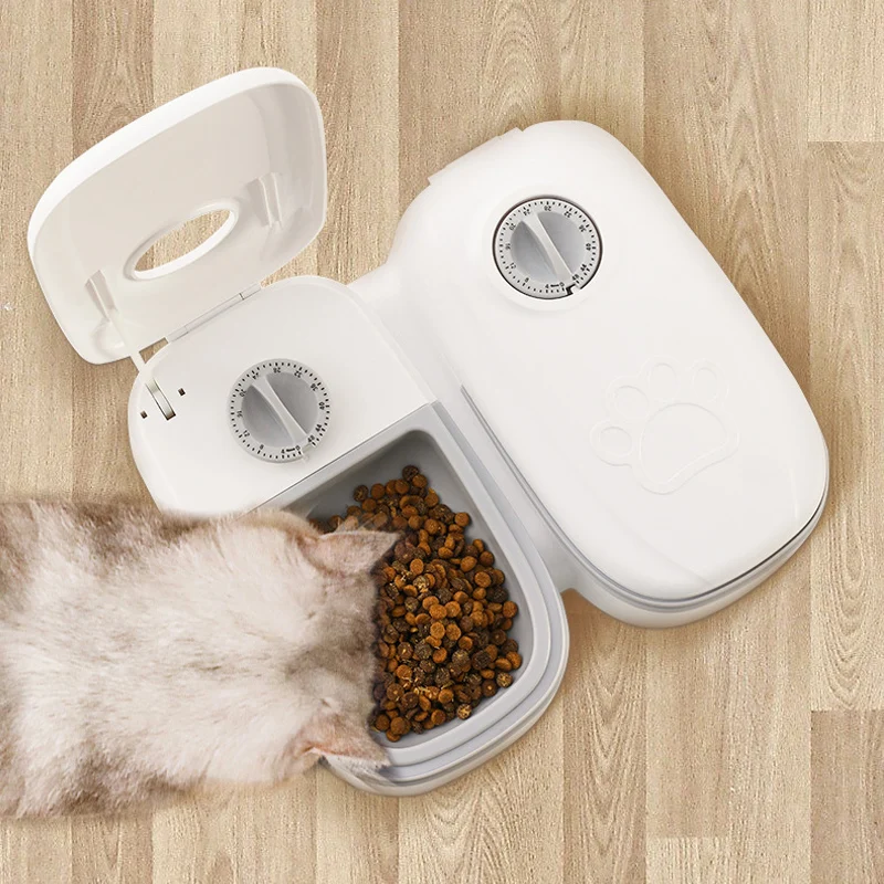 Pet Automatic Timing Feeder 350ML Large Capacity Dry and Wet Food Container Electric Dog Double Dish Bowl For Cats Dogs Pet Automatic Timing Feeder 350ML Large Capacity Dry and Wet Food Container Electric Dog Double Dish Bowl For Cats Dogs