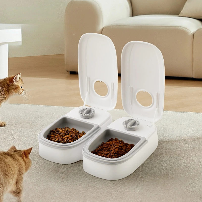 Pet Automatic Timing Feeder 350ML Large Capacity Dry and Wet Food Container Electric Dog Double Dish Bowl For Cats Dogs Pet Automatic Timing Feeder 350ML Large Capacity Dry and Wet Food Container Electric Dog Double Dish Bowl For Cats Dogs