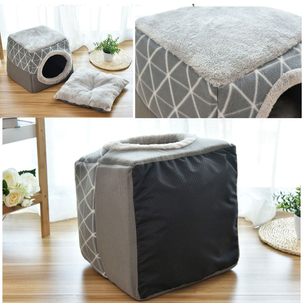 Pet Bed Cave 2 in 1 Design Sleeping Nest