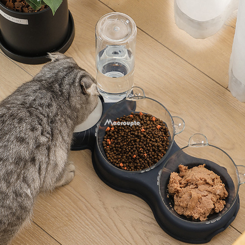 Pet Cat Bowl Automatic Feeder 3 in 1 Dog Cat Food Bowl With Water Fountain Double Bowl Drinking Raised Stand Dish Bowls Pet Cat Bowl Automatic Feeder 3 in 1 Dog Cat Food Bowl With Water Fountain Double Bowl Drinking Raised Stand Dish Bowls