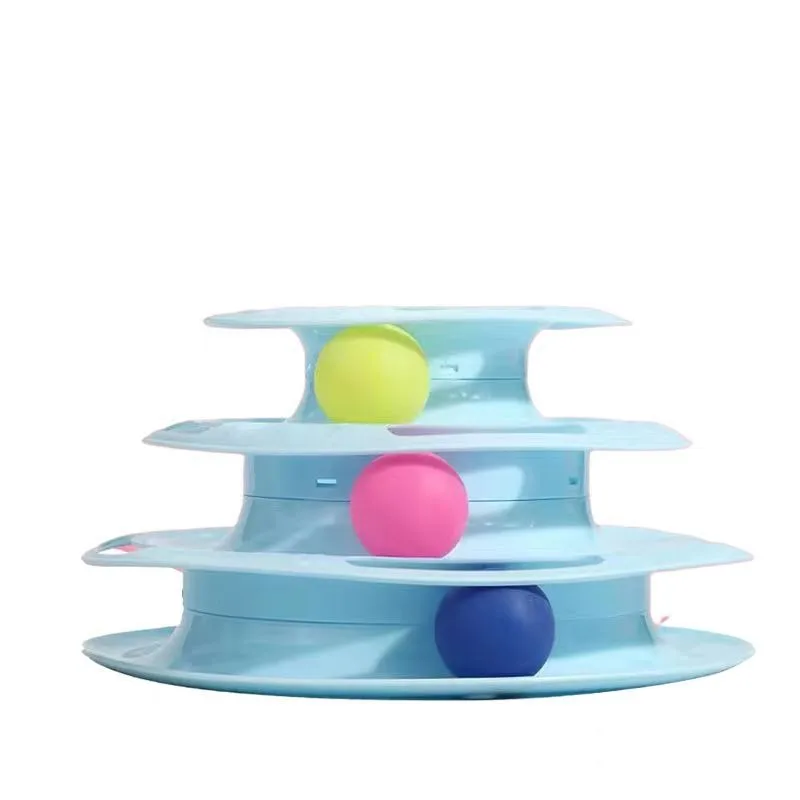 Pet cat toy Three-Layer Ball Cat Turntable Cat Interactive Educational Track Space Tower Play Pate