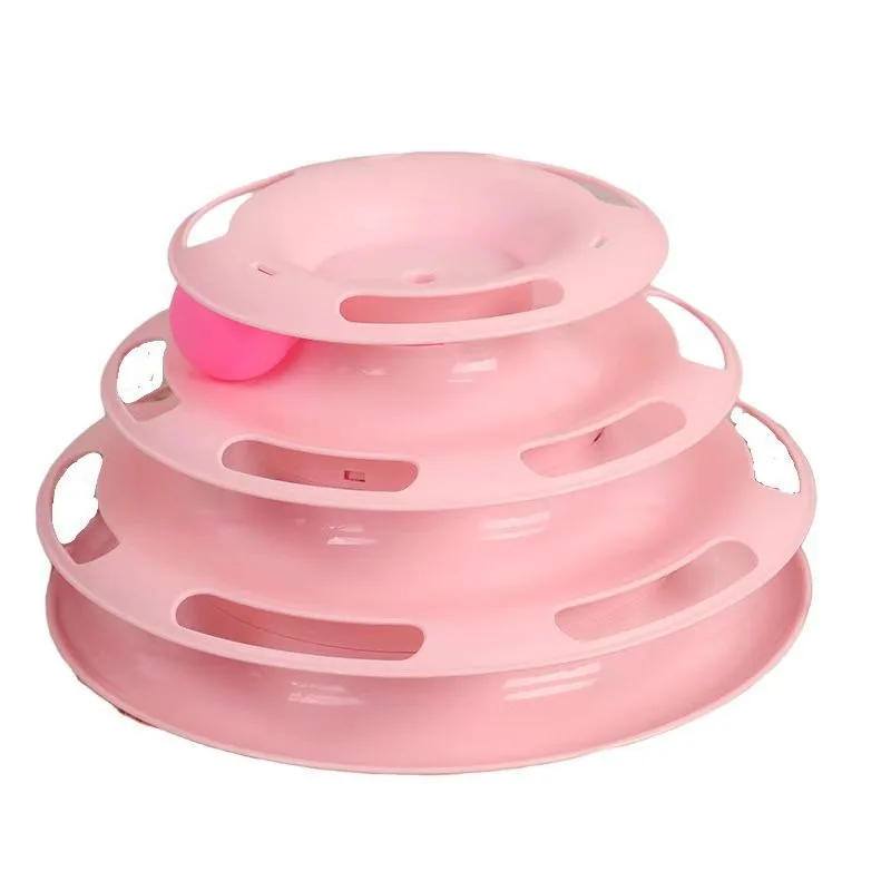 Pet cat toy Three-Layer Ball Cat Turntable Cat Interactive Educational Track Space Tower Play Pate