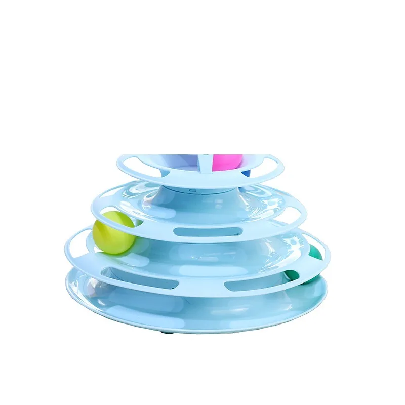 Pet cat toy Three-Layer Ball Cat Turntable Cat Interactive Educational Track Space Tower Play Pate