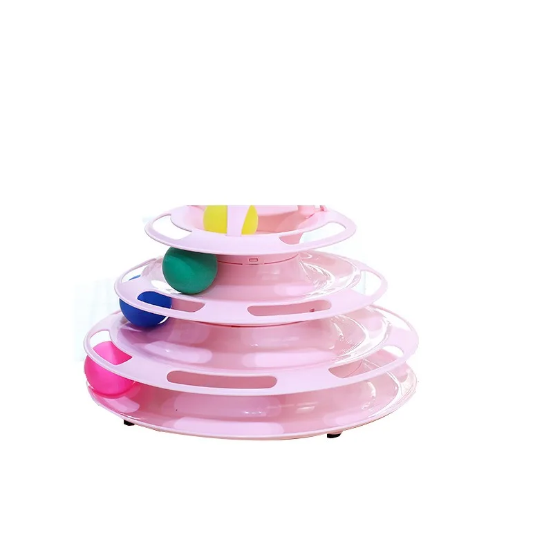 Pet cat toy Three-Layer Ball Cat Turntable Cat Interactive Educational Track Space Tower Play Pate