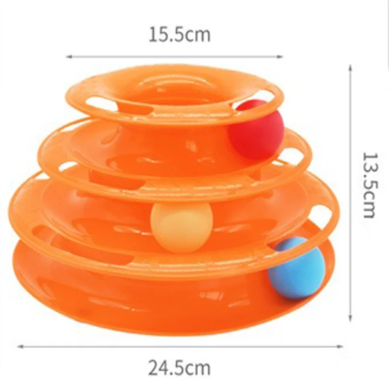 Pet cat toy Three-Layer Ball Cat Turntable Cat Interactive Educational Track Space Tower Play Pate