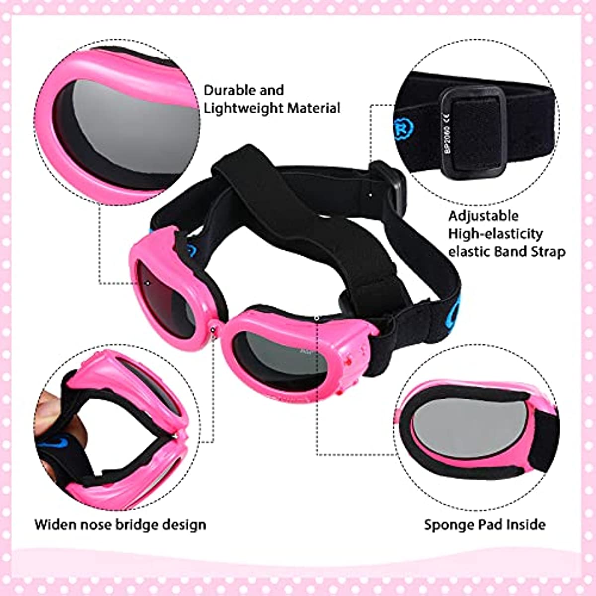 Pet Dog Helmet and Goggles Set Paded Pet Motorcycle Helmet and Dog Sunglasses Safety Pet Cap and Adorable Pet Goggles Pet Dog Helmet and Goggles Set Paded Pet Motorcycle Helmet and Dog Sunglasses Safety Pet Cap and Adorable Pet Goggles