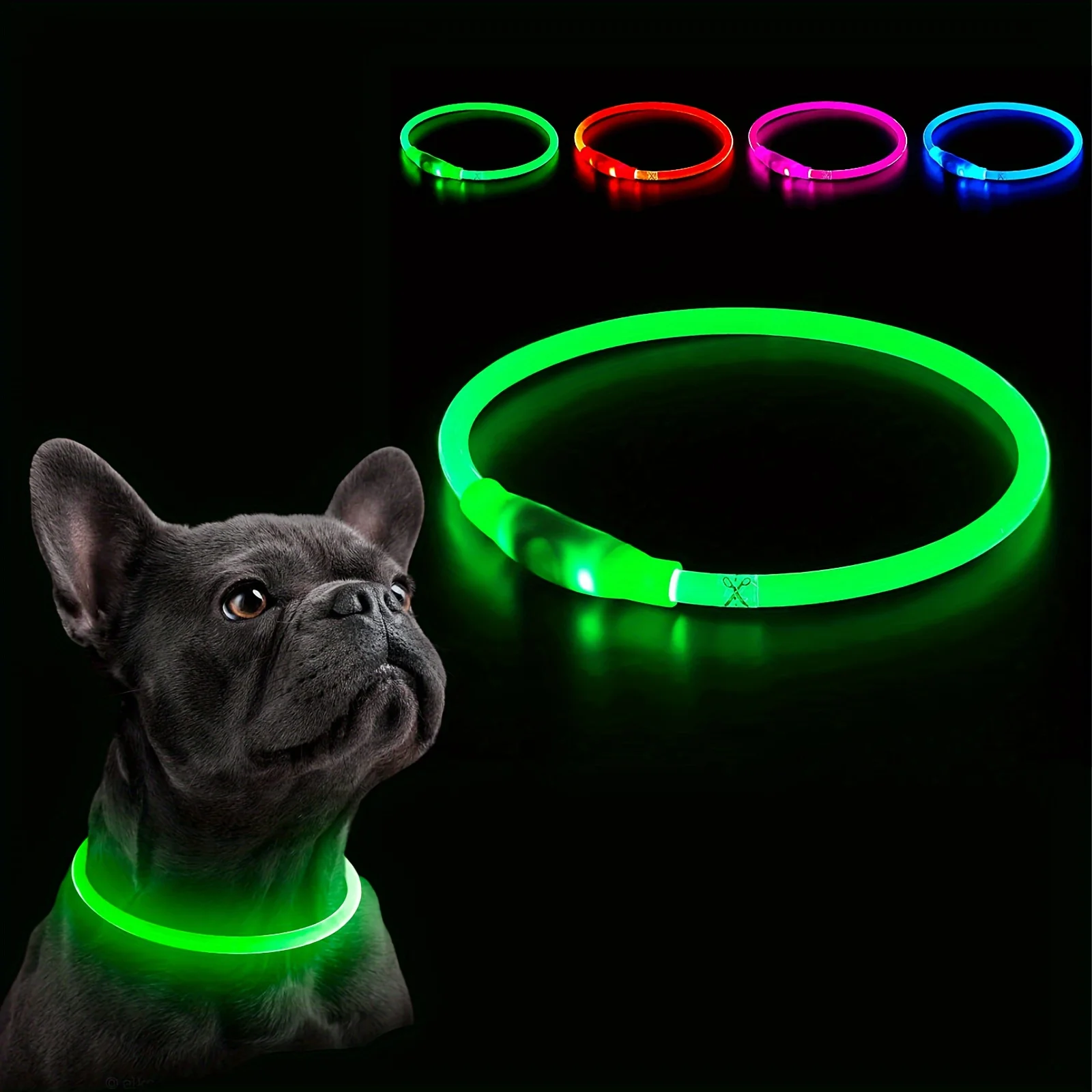 Pet Dog LED Light Collar Luminous Anti-Lost Dog Collar USB Rechargeable Dog Necklace Collar Pet Dog LED Light Collar Luminous Anti-Lost Dog Collar USB Rechargeable Dog Necklace Collar