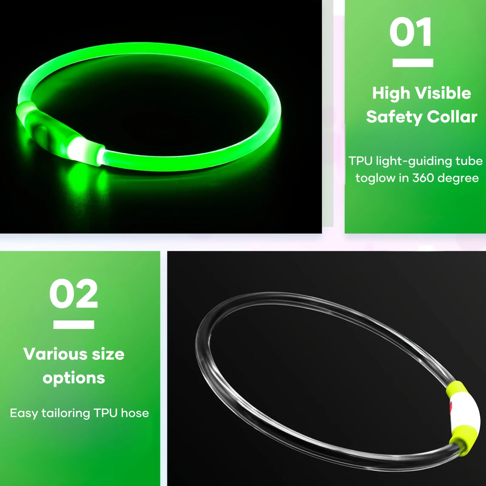 Pet Dog LED Light Collar Luminous Anti-Lost Dog Collar USB Rechargeable Dog Necklace Collar Pet Dog LED Light Collar Luminous Anti-Lost Dog Collar USB Rechargeable Dog Necklace Collar