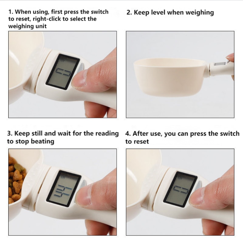 Pet Food Scale LCD Electronic Precision Weighing Tool Dog Cat Feeding Food Measuring Spoon Digital Display Kitchen Scale Pet Food Scale LCD Electronic Precision Weighing Tool Dog Cat Feeding Food Measuring Spoon Digital Display Kitchen Scale