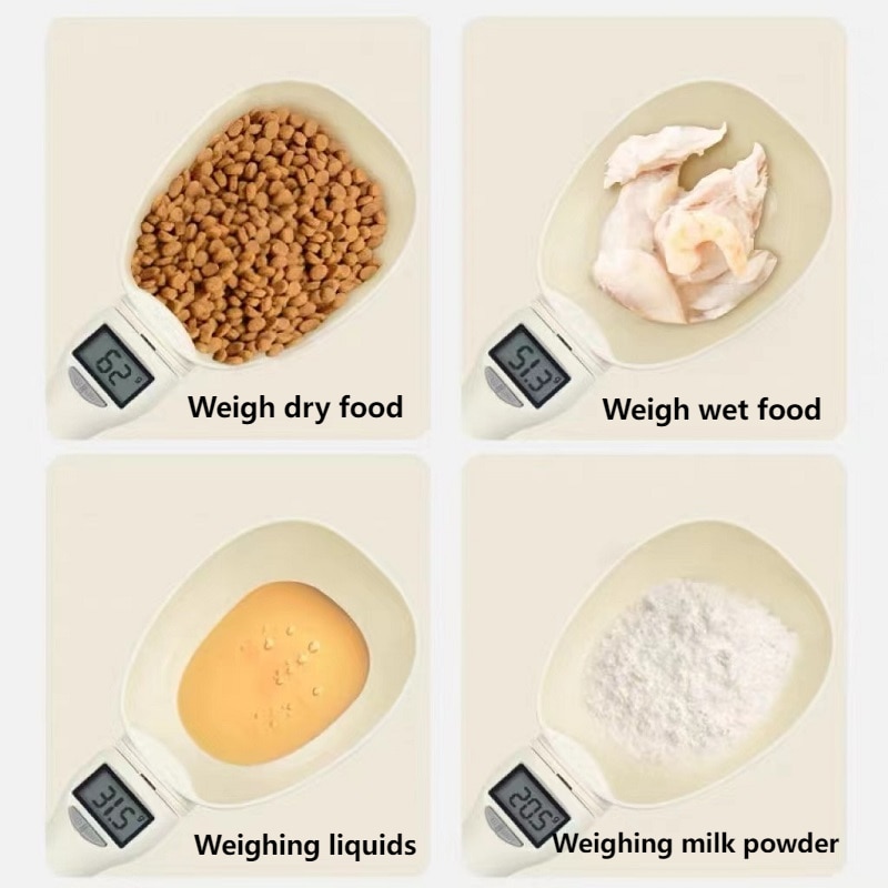 Pet Food Scale LCD Electronic Precision Weighing Tool Dog Cat Feeding Food Measuring Spoon Digital Display Kitchen Scale Pet Food Scale LCD Electronic Precision Weighing Tool Dog Cat Feeding Food Measuring Spoon Digital Display Kitchen Scale