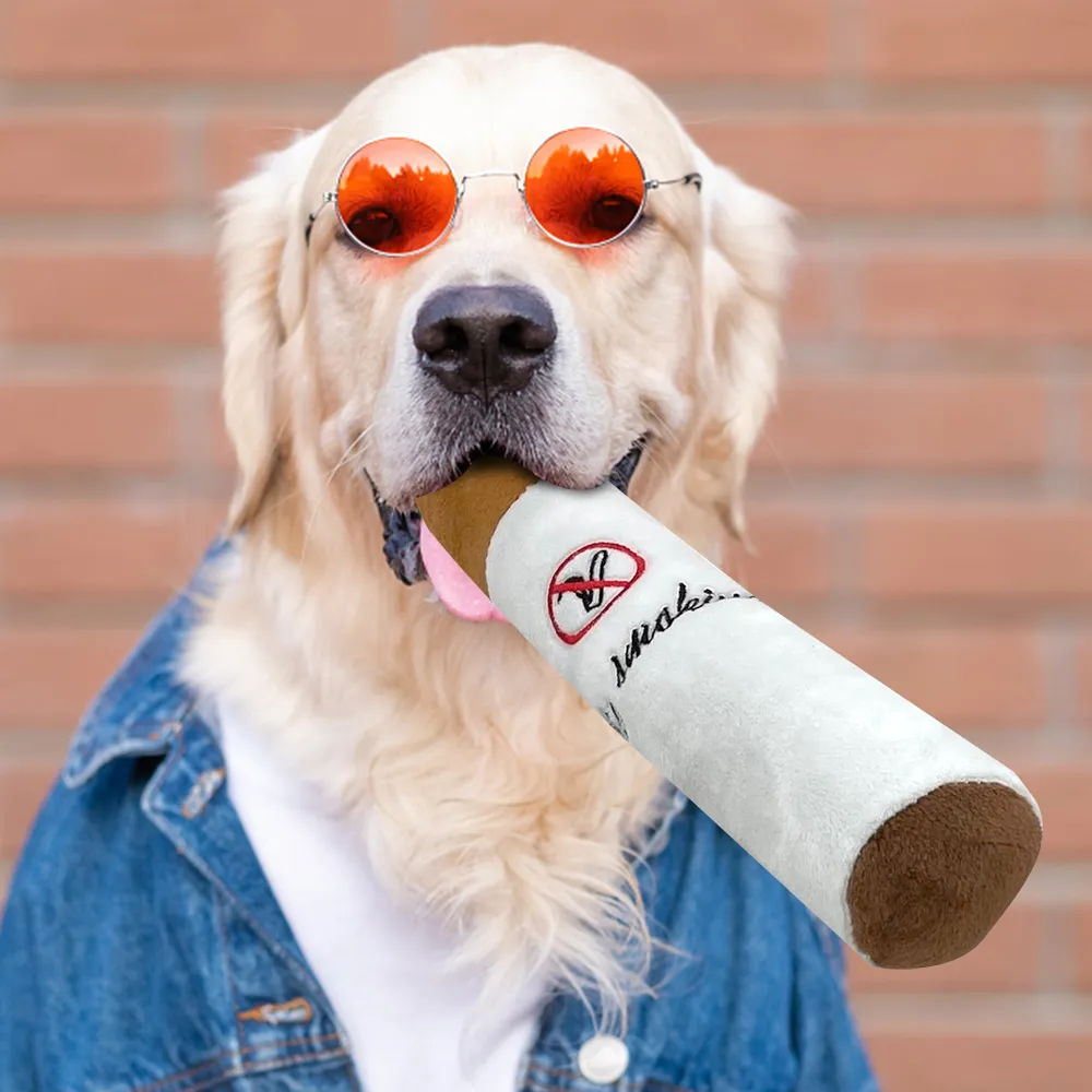 Pet Funny Toys Cigar Big Smoke Plush Sound Squeak Fake Cigarettes Toys Dog Chew Molar Interactive Game Bite Resistant Pet Funny Toys Cigar Big Smoke Plush Sound Squeak Fake Cigarettes Toys Dog Chew Molar Interactive Game Bite Resistant
