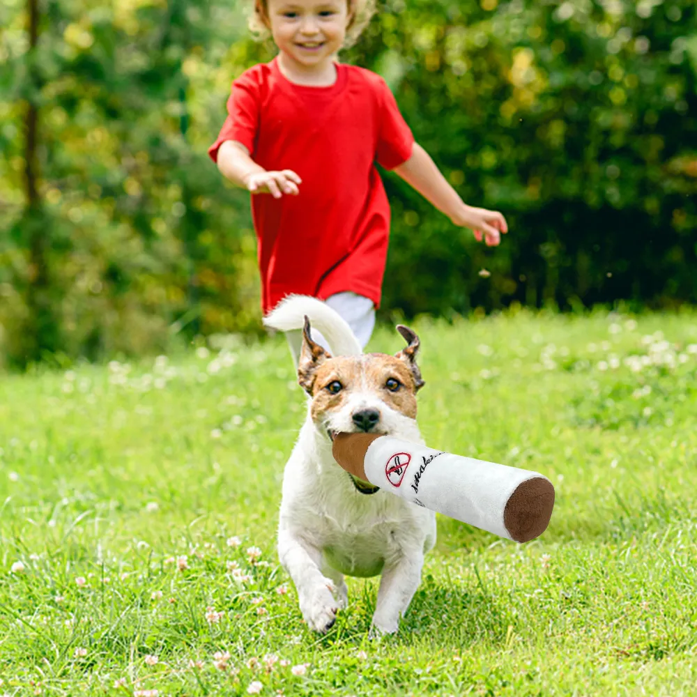 Pet Funny Toys Cigar Big Smoke Plush Sound Squeak Fake Cigarettes Toys Dog Chew Molar Interactive Game Bite Resistant Pet Funny Toys Cigar Big Smoke Plush Sound Squeak Fake Cigarettes Toys Dog Chew Molar Interactive Game Bite Resistant