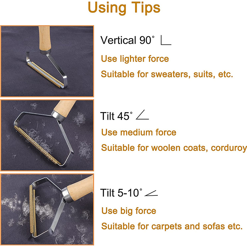 Pet Hair Carpet Scraper with Wooden Handle