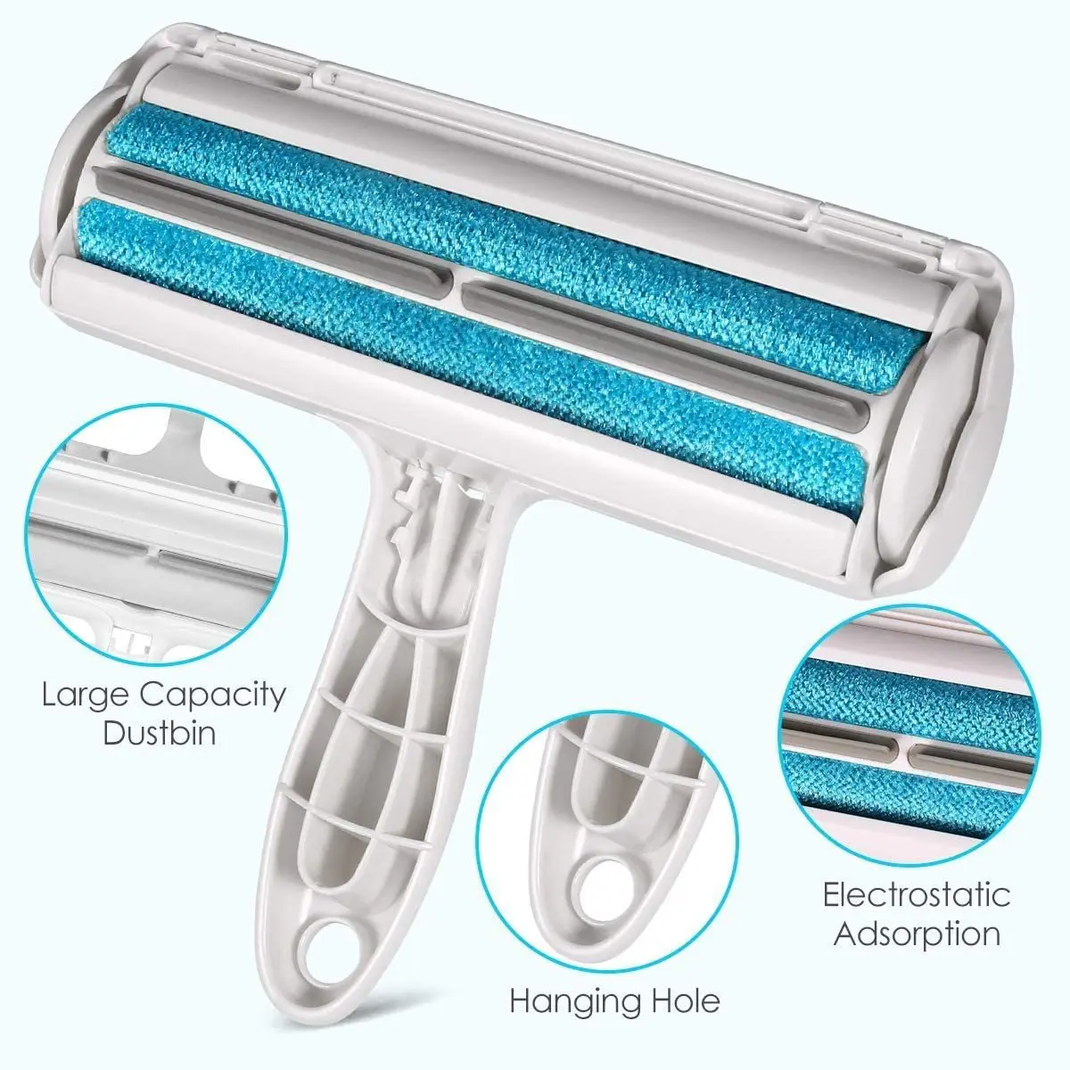 Pet Hair Remover Roller – Dog and Cat Fur Remover with Self-Cleaning Base – Efficient Animal Hair Removal Tool