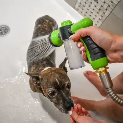 Pet Shower Nozzle Sprayer Hose dog shower Gun 3 Mode Adjustable Pet Wash Cleaning bath Water Foam Soap Sprayer dog