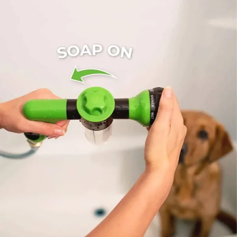 Pet Shower Nozzle Sprayer Hose dog shower Gun 3 Mode Adjustable Pet Wash Cleaning bath Water Foam Soap Sprayer dog