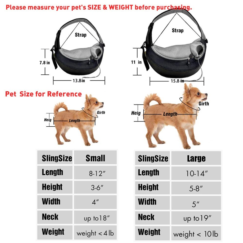 Pet Sling Carrier Portable Mesh Bag