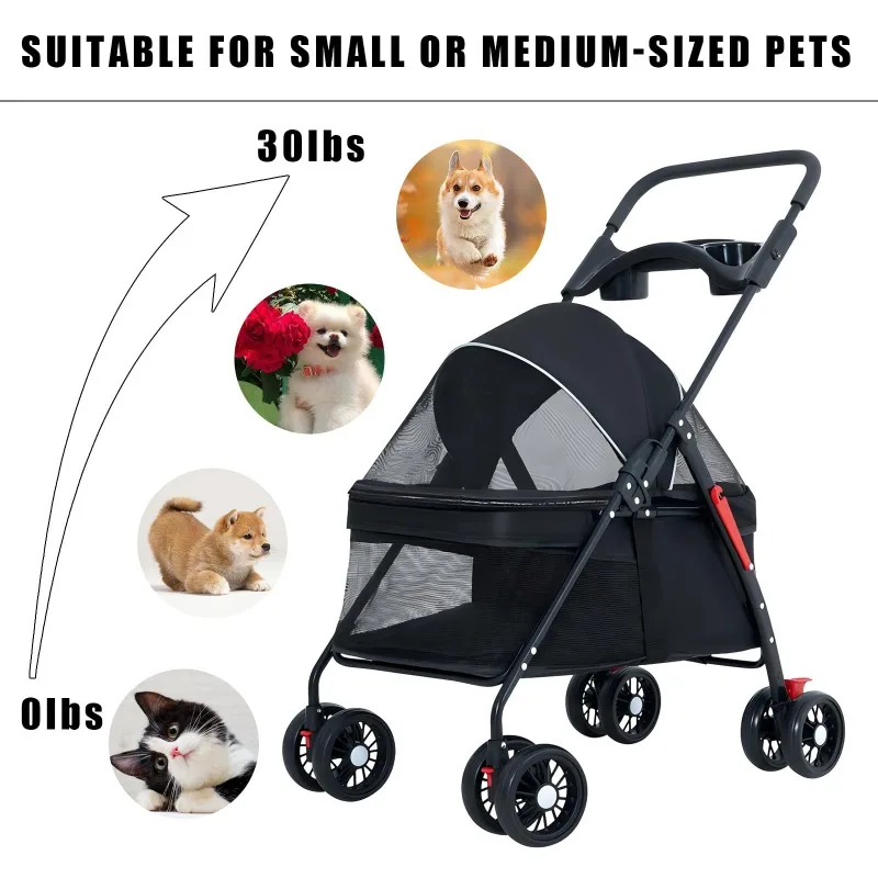 Pet Stroller Dogs Cats Teddy Bear Baby Stroller Small Pet Stroller Light and Foldable Suitable Outdoor Travel Dog Cat Pet Stroller Dogs Cats Teddy Bear Baby Stroller Small Pet Stroller Light and Foldable Suitable Outdoor Travel Dog Cat