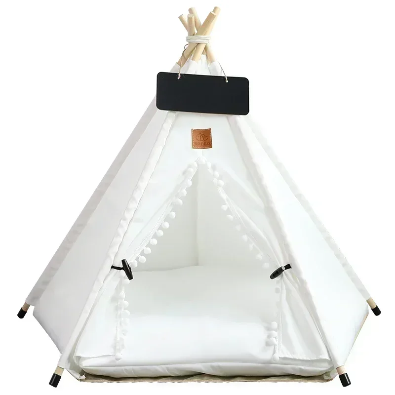 Pet Teepee Tent for Cats and Dogs Portable Removable Washable Dog House Indoor Puppies House with Cushion and Pet Teepee Tent for Cats and Dogs Portable Removable Washable Dog House Indoor Puppies House with Cushion and