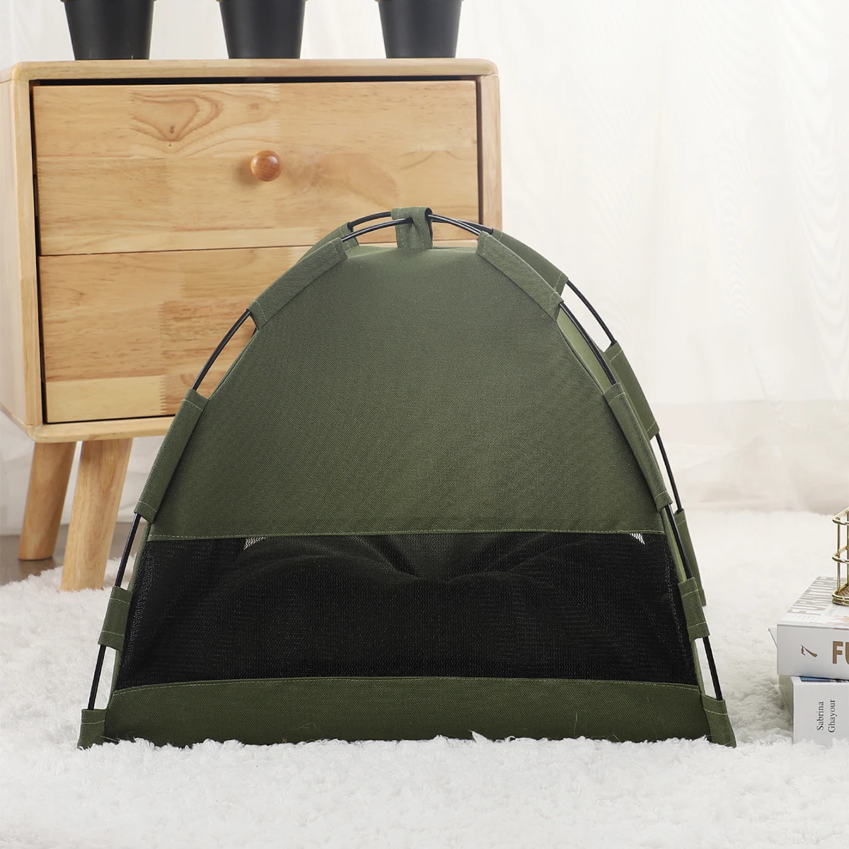 Pet Tent Bed Cats Warm Cushions Furniture Sofa Basket Beds Winter Clamshell Kitten