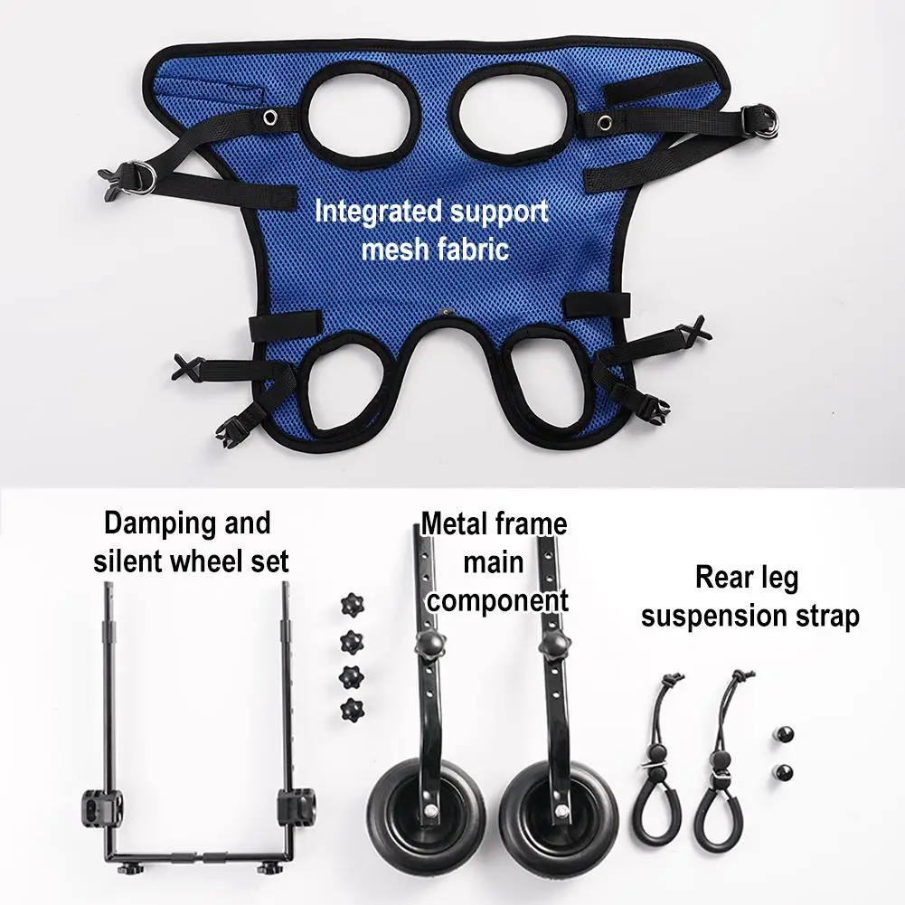 Pet Trolley Adjustable Hind Leg Disabled Pet Dog Mobility Aid Light Rehabilitation Legs Pet Wheelchair Walk Trolley