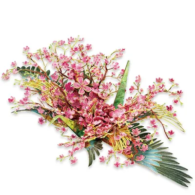 Piececool 3D Metal Puzzle Model Building Kits Feach Blossm Crane DIY Jigsaw Toy Piececool 3D Metal Puzzle Model Building Kits Feach Blossm Crane DIY Jigsaw Toy