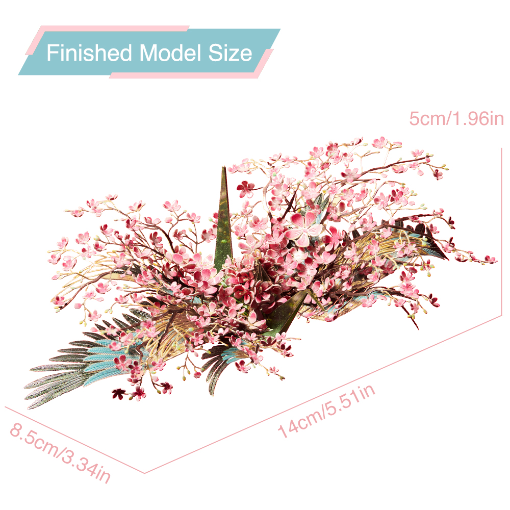Piececool 3D Metal Puzzle Model Building Kits Feach Blossm Crane DIY Jigsaw Toy Piececool 3D Metal Puzzle Model Building Kits Feach Blossm Crane DIY Jigsaw Toy