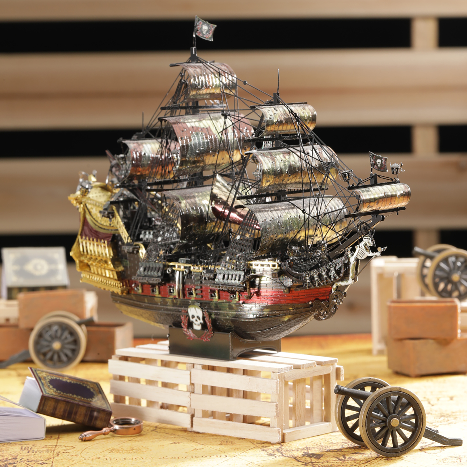 Piececool 3D Metal Puzzle The Queen Anne's Revenge Jigsaw Pirate Ship DIY Model Building Kits Toys for Teens Brain Piececool 3D Metal Puzzle The Queen Anne's Revenge Jigsaw Pirate Ship DIY Model Building Kits Toys for Teens Brain