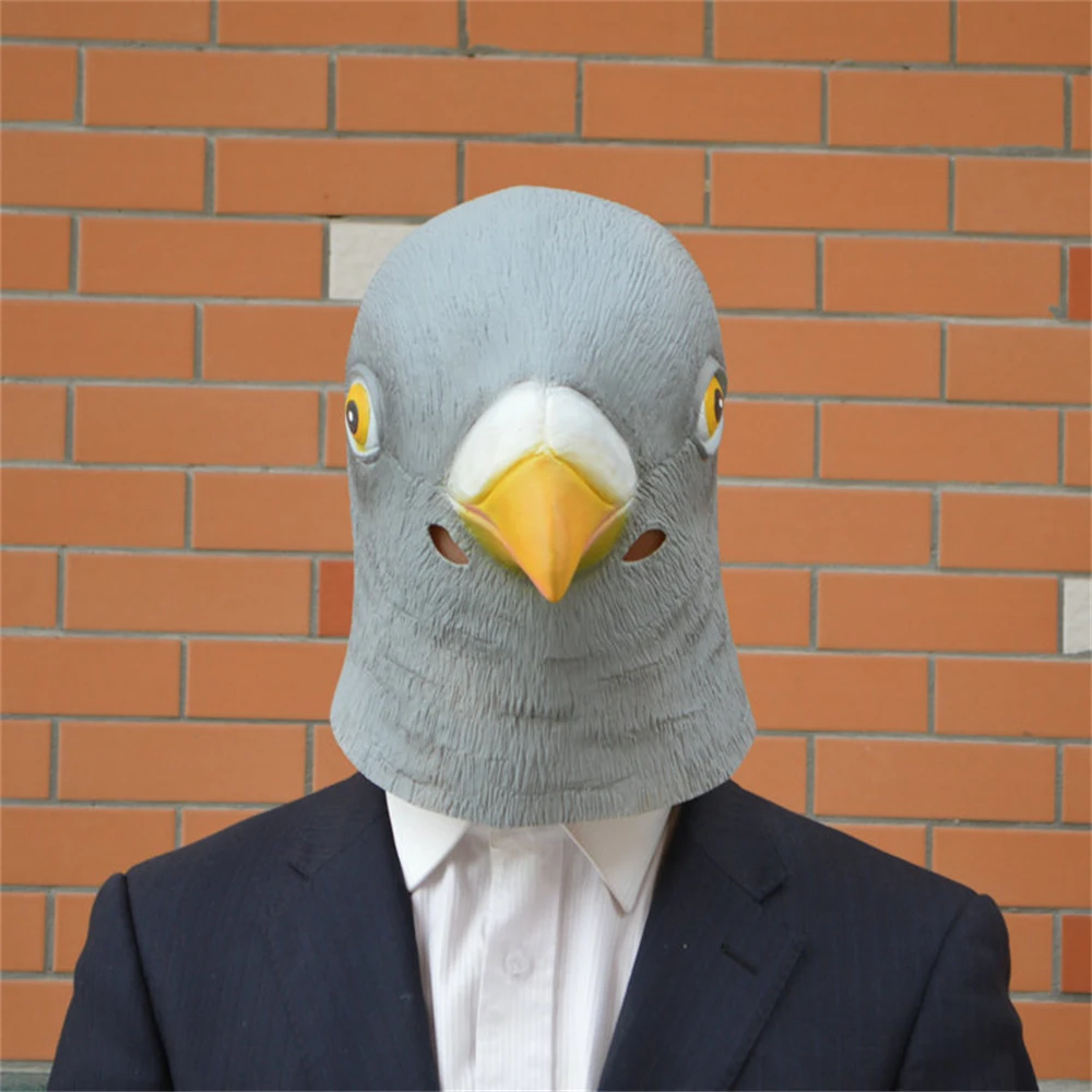 Pigeon Mask Novelty Farm Party Cosplay Headgear Halloween Fancy Dress Party Animal Latex Full Head Mask Lifelike Dove Pigeon Mask Novelty Farm Party Cosplay Headgear Halloween Fancy Dress Party Animal Latex Full Head Mask Lifelike Dove