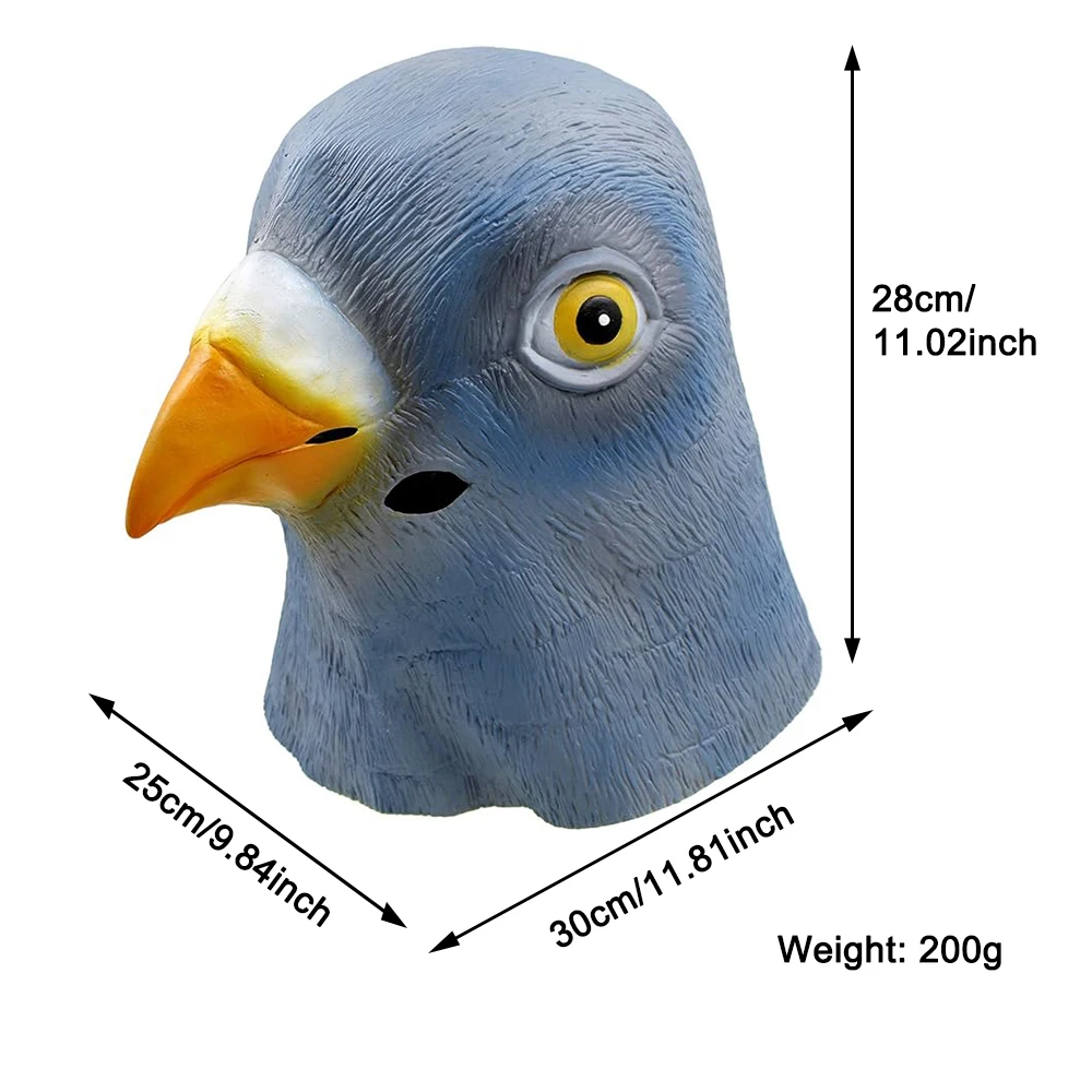 Pigeon Mask Novelty Farm Party Cosplay Headgear Halloween Fancy Dress Party Animal Latex Full Head Mask Lifelike Dove Pigeon Mask Novelty Farm Party Cosplay Headgear Halloween Fancy Dress Party Animal Latex Full Head Mask Lifelike Dove