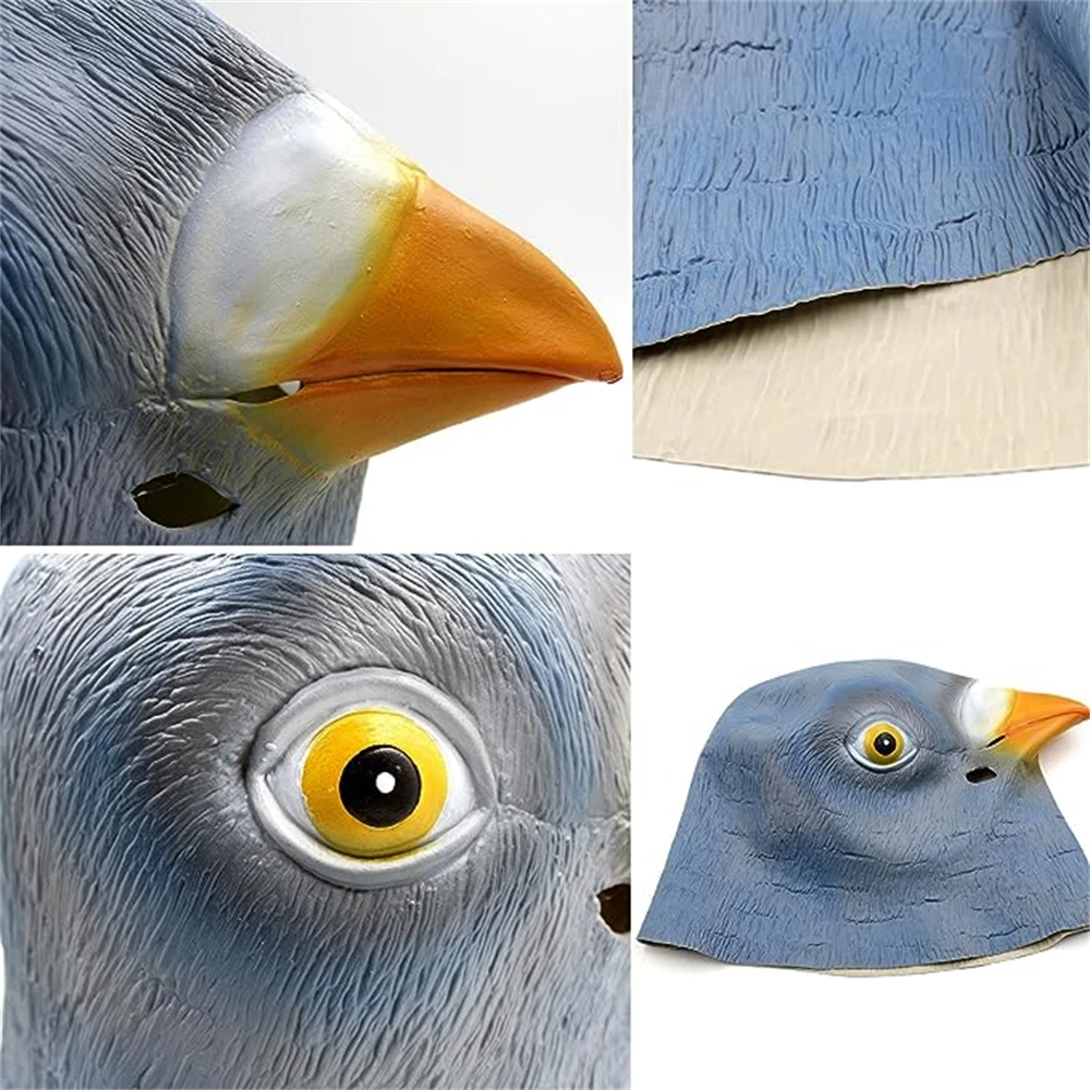 Pigeon Mask Novelty Farm Party Cosplay Headgear Halloween Fancy Dress Party Animal Latex Full Head Mask Lifelike Dove Pigeon Mask Novelty Farm Party Cosplay Headgear Halloween Fancy Dress Party Animal Latex Full Head Mask Lifelike Dove
