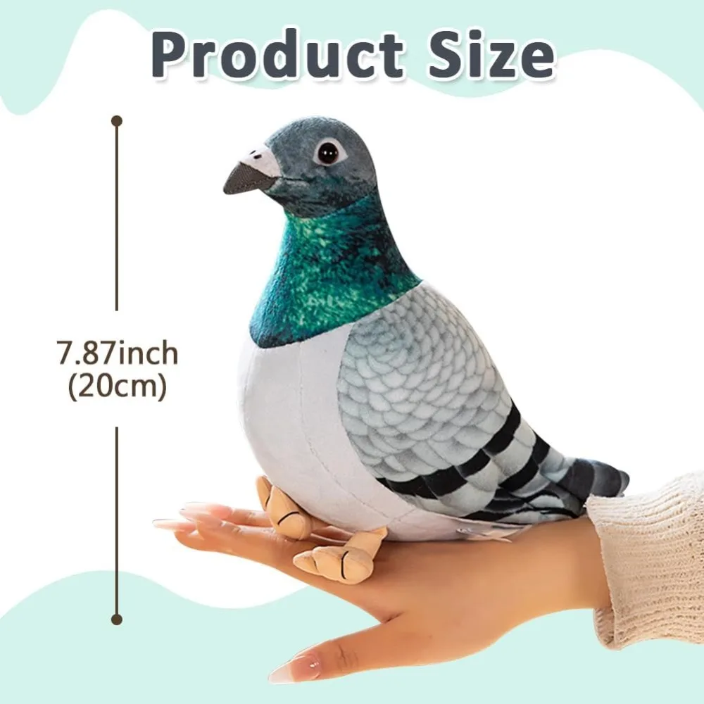 Pigeon Plush Toy Plush Doll Simulation Ornaments Soft and Cute Peace Bird Animal Cute As Gift for Kids