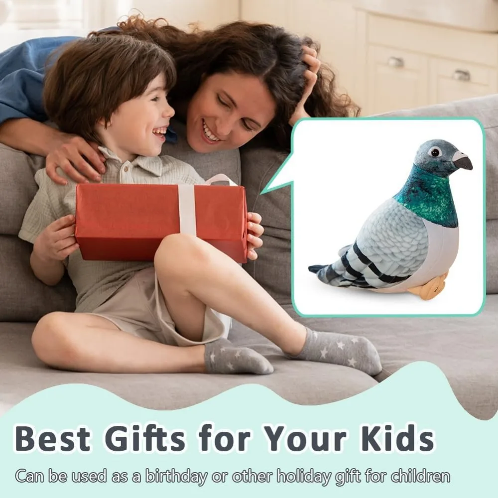 Pigeon Plush Toy Plush Doll Simulation Ornaments Soft and Cute Peace Bird Animal Cute As Gift for Kids