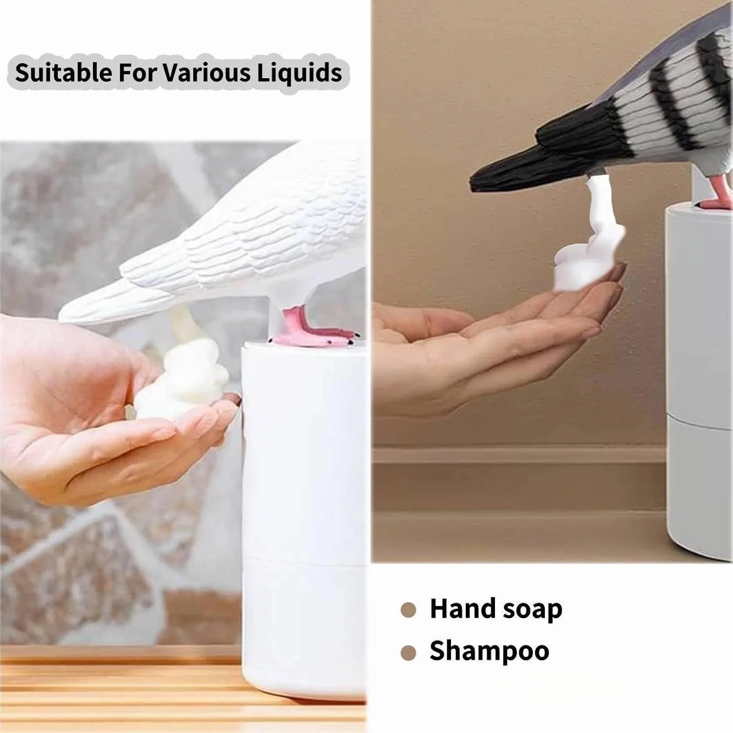 Pigeon Shape Automatic Induction Foam Hand Washer Touchless Foam Soap Dispenser Infrared Sensor Hygienic Foam Dispenser Pigeon Shape Automatic Induction Foam Hand Washer Touchless Foam Soap Dispenser Infrared Sensor Hygienic Foam Dispenser