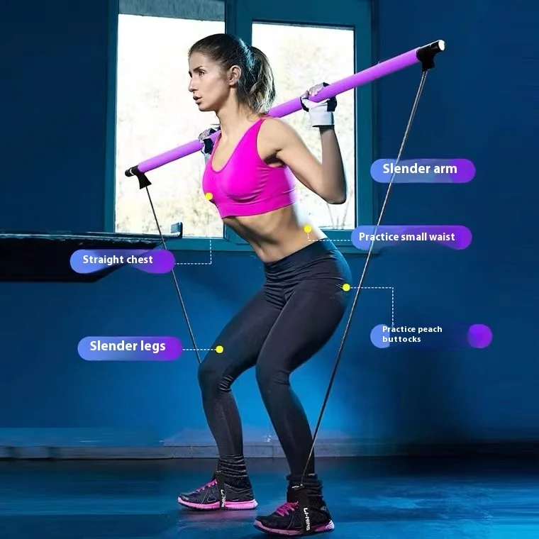 Pilates Stick Multi functional Fitness Stick Yoga Pilates Equipment Home Elasticity Exercise Training Hip Pulling Rope Pilates Stick Multi functional Fitness Stick Yoga Pilates Equipment Home Elasticity Exercise Training Hip Pulling Rope
